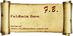 Feldheim Bene névjegykártya